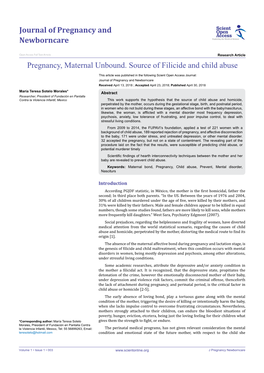 Pregnancy, Maternal Unbound. Source of Filicide and Child Abuse