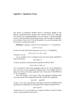 Appendix 1. Quadratic Forms