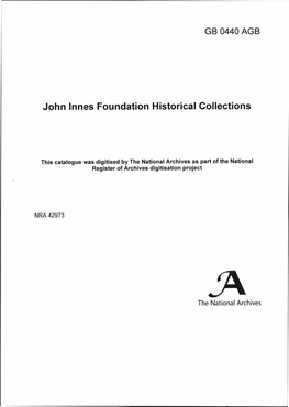 John Innes Foundation Historical Collections