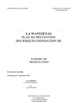 La Wantzenau Plan De Prevention Des Risques Inondation De