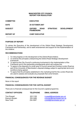 Oxford Road Strategic Development Framework