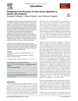 Designing Food Structure to Slow Down Digestion in Starch-Rich Products