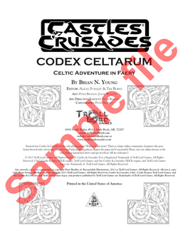 CODEX CELTARUM Celtic Adventure in Faery