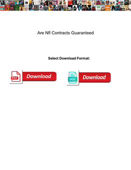 Are Nfl Contracts Guaranteed