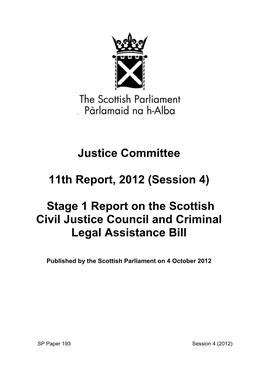 Justice Committee 11Th Report, 2012 (Session 4)