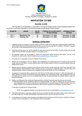 Invitation to Bid