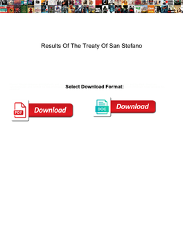 Results of the Treaty of San Stefano