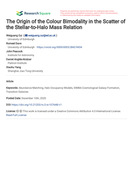 The Origin of the Colour Bimodality in the Scatter of the Stellar-To-Halo Mass Relation