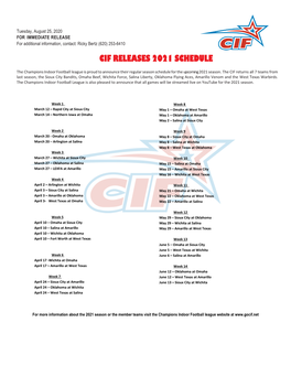 Release 2015-10-12 CIF Schedule