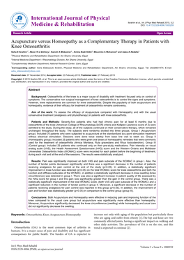 Acupuncture Versus Homeopathy As A