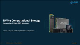 Nvme Computational Storage Innovative Nvme SSD Solutions