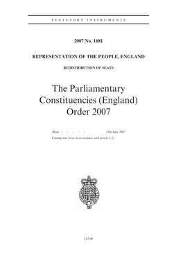 The Parliamentary Constituencies (England) Order 2007