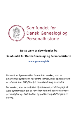 Samfundet for Dansk Genealogi Og Personalhistorie