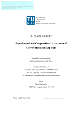 Experimental and Computational Assessment of Aircrew Radiation Exposure