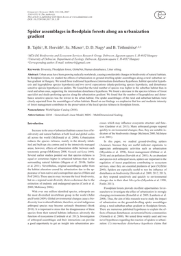 Spider Assemblages in Floodplain Forests Along an Urbanization Gradient