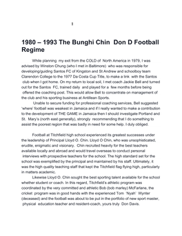1980 – 1993 the Bunghi Chin Don D Football Regime