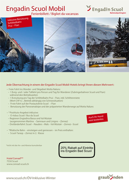 Engadin Scuol Mobil Ferienbillett / Bigliet Da Vacanzas