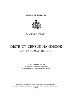 District Census Handbook, Chitradurga