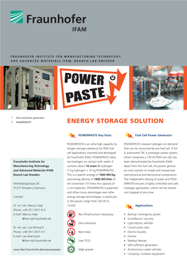 POWERPASTE Energy Storage Solution