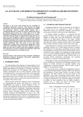 An Accurate and Robust Handwritten Nandinagari Recognition System