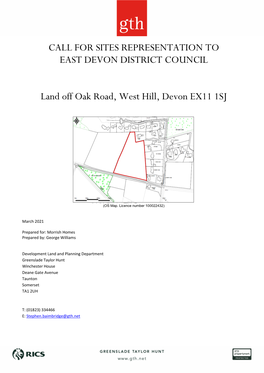 Call for Sites Representation to East Devon District Council