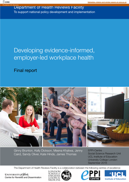 Developing Evidence-Informed, Employer-Led Workplace Health