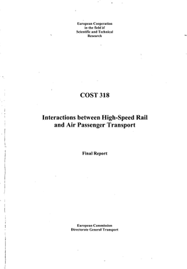 COST 318 Interactions Between High-Speed Rail and Air Passenger