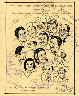 Annual Western Celebrities Dinner Program, 1980