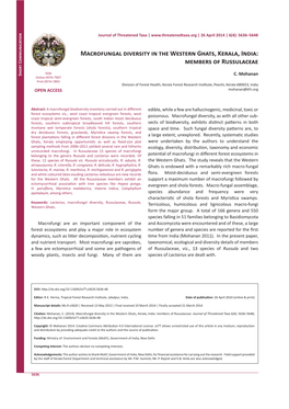 Macrofungal Diversity in the Western Ghats, Kerala, India: Members of Russulaceae