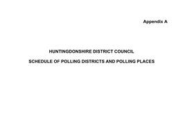 Schedule of Polling District and Polling Places
