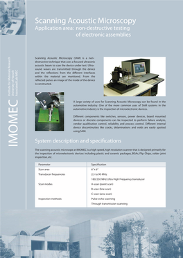 Scanning Acoustic Microscopy