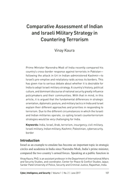 Comparative Assessment of Indian and Israeli Military Strategy in Countering Terrorism