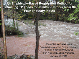 An Empirically-Based Regression Method for Estimating TP Loads to Hamilton Harbour from the Four Tributary Inputs