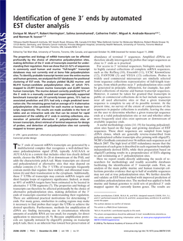 Identification of Gene 3 Ends by Automated EST Cluster Analysis