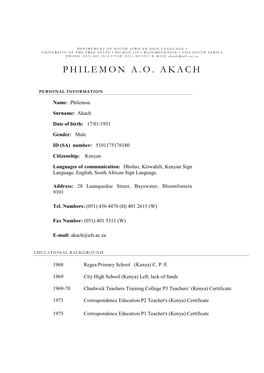 Dr Akach CV 2013