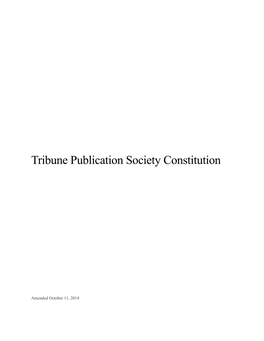 Tribune Publication Society Constitution