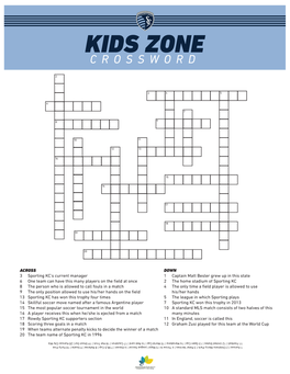 Kids Zone Crossword