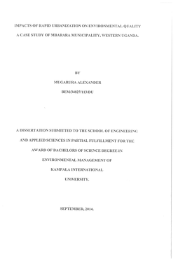 Impacts of Rapid Urbanization on Environmental Quality