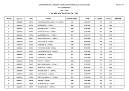 Academic Boys Rank List