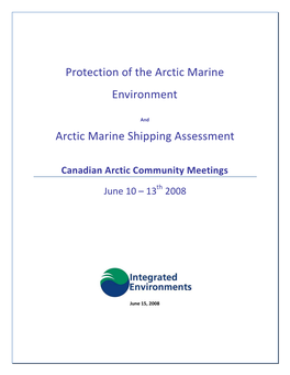 Arctic Marine Shipping Assessment