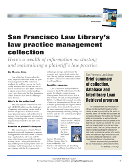 San Francisco Law Library's Law Practice Management Collection