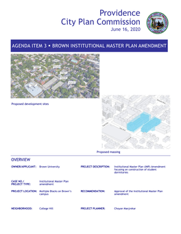 Brown University Institutional Master Plan Amendment