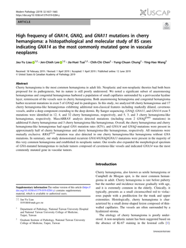 High Frequency of GNA14, GNAQ, and GNA11 Mutations In