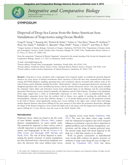 Integrative and Comparative Biology Advance Access Published June 4, 2012 Integrative and Comparative Biology Integrative and Comparative Biology, Pp