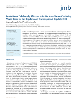 Production of Cellulases by Rhizopus Stolonifer from Glucose-Containing