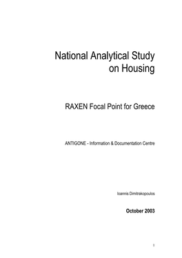 National Analytical Study on Housing