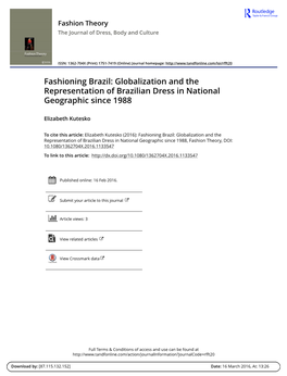 Fashioning Brazil: Globalization and the Representation of Brazilian Dress in National Geographic Since 1988