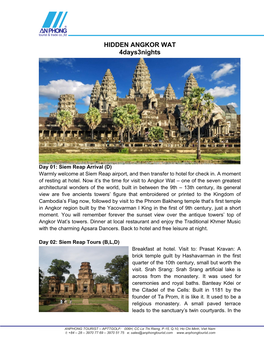 HIDDEN ANGKOR WAT 4Days3nights