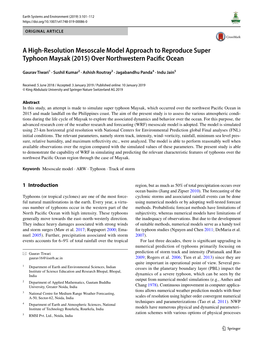 A High-Resolution Mesoscale Model Approach to Reproduce Super Typhoon Maysak (2015) Over… 103