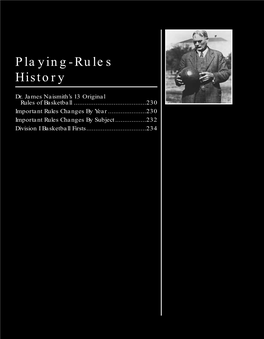 Playing-Rules History—13 Original Rules